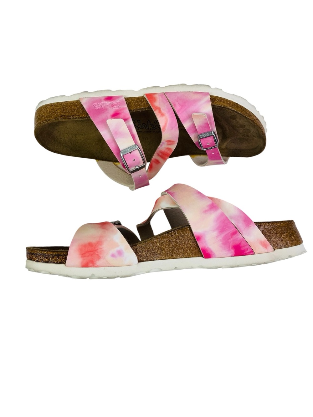 Birkenstock Birki’s Solina Suede Pink/Purple Sandals Size L8 M6 - Picture 2 of 7